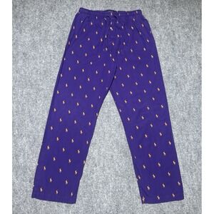Polo Ralph Lauren Sleepwear Pajama Pants Men M Purple Signature Pony AOP~30x29.5